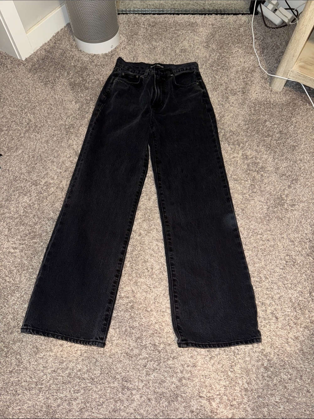 DENIM FORUM 26 Black Farrah high rise wide Jeans